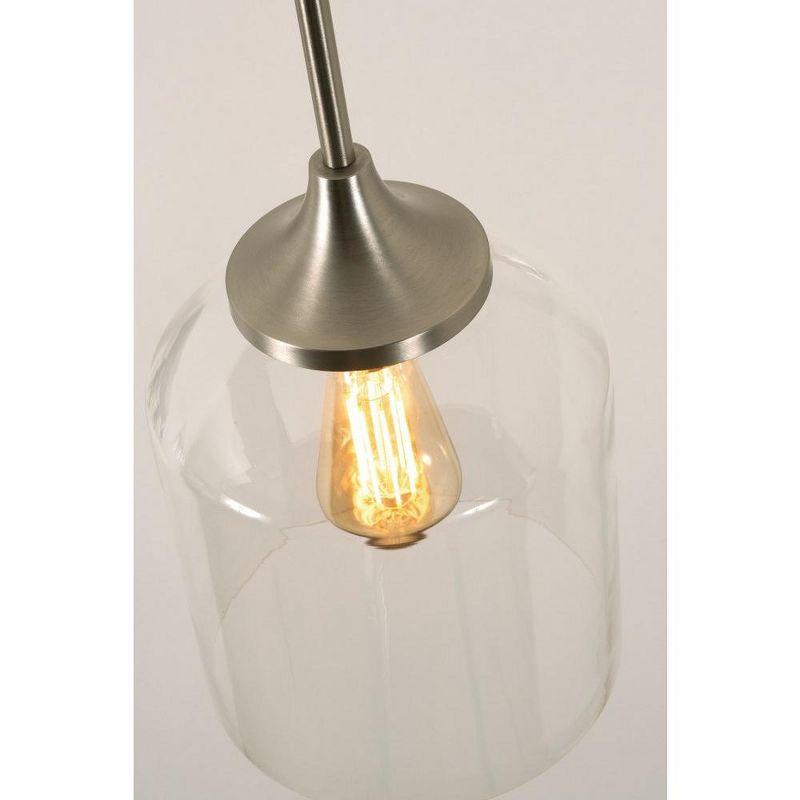 William 6" Satin Nickel Vintage Glass Pendant Light