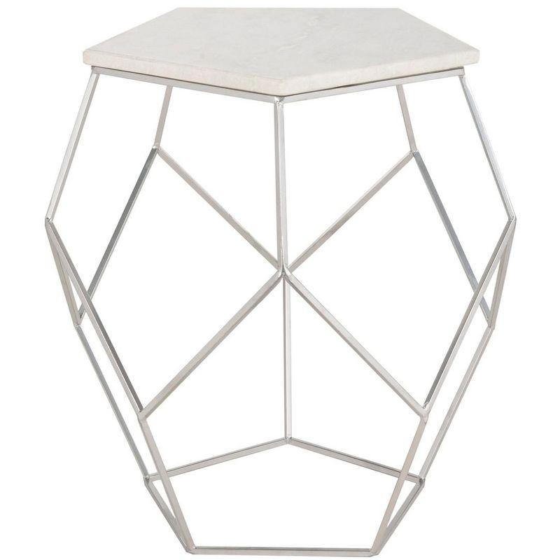 Abella Pentagon Accent Table - Silver - Safavieh.