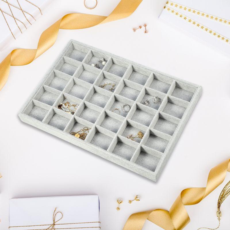 Unique Bargains 30 Grid Jewelry Tray Stackable Tray Showcase for Rings Earrings Necklace Bracelet Pendants 1 Pc