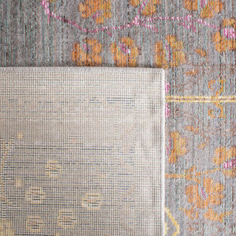 Valencia VAL108 Power Loomed Indoor Area Rug - Grey/Multi - 6'7"x6'7" - Safavieh