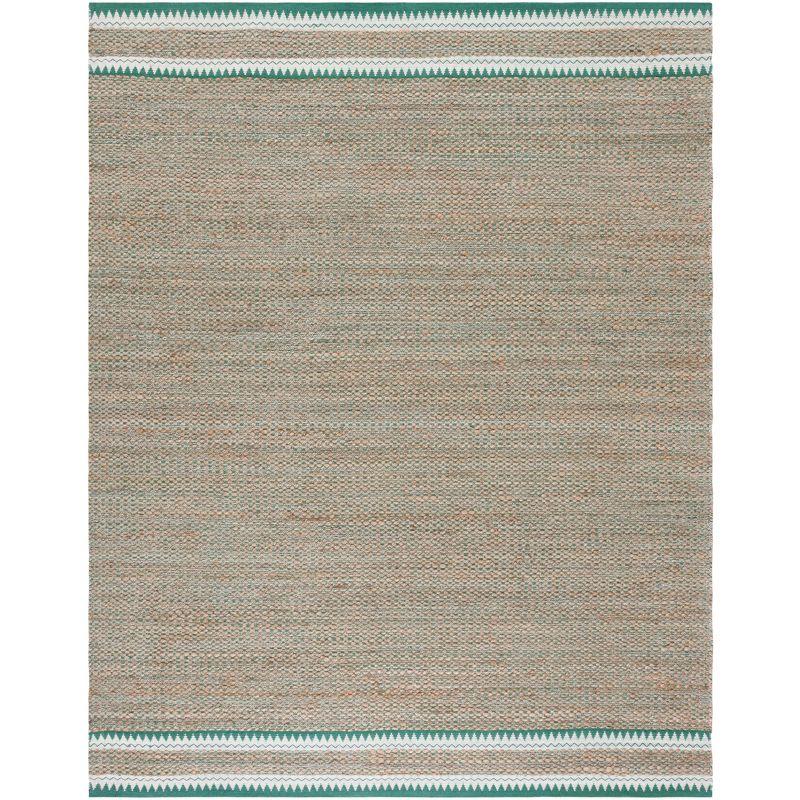 Natural Fiber NF874 Hand Woven Indoor Area Rug - Natural/Green - 5'x8' - Safavieh