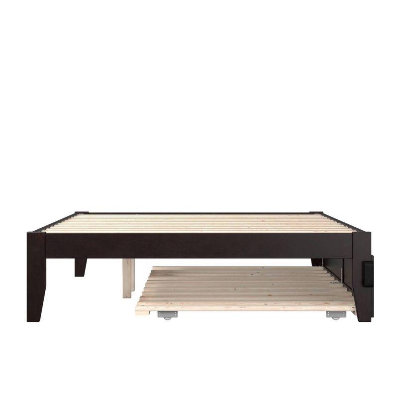 Espresso Full Platform Bed with Twin Trundle and Drawers