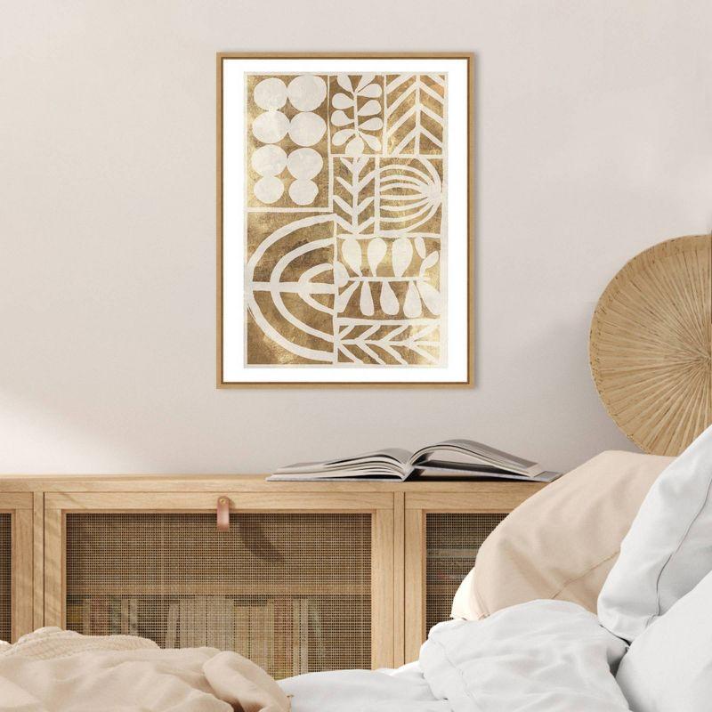 18" x 24" Botanic Print by Tom Reeves Framed Canvas Wall Art Beige - Amanti Art: Modern Lithograph, Vertical Layout, Polystyrene Frame