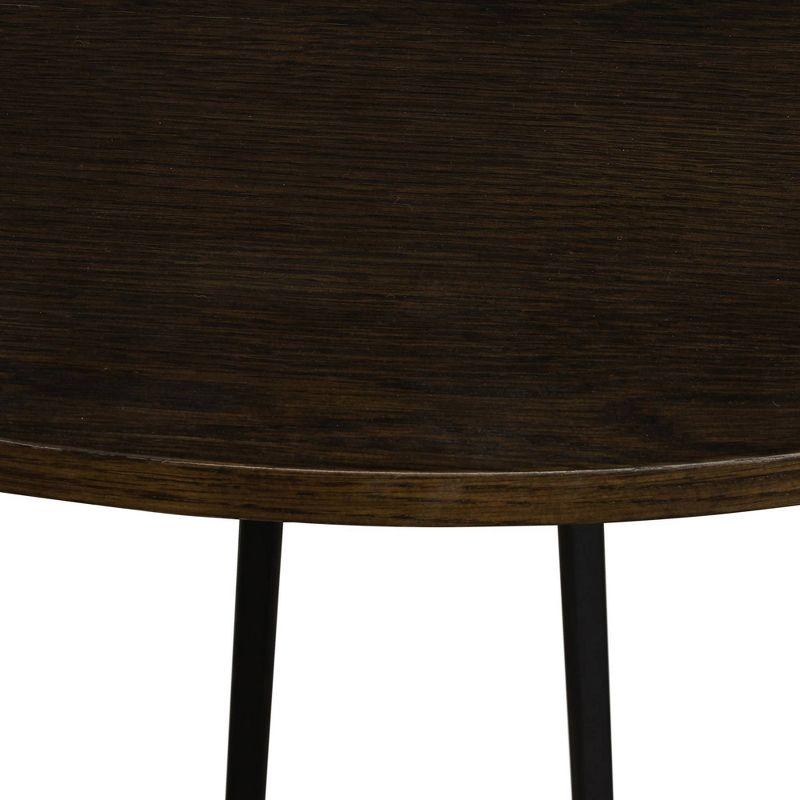 Motion Oak and Metal Round Dining Table Brown - Armen Living: Modern, Seats 4, 51"W