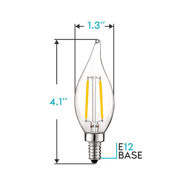 Luxrite 4W Vintage Candelabra LED Bulbs Dimmable, 400 Lumens, 3000K Soft White, 40W Equivalent, UL Listed, E12 Base 24 Pack