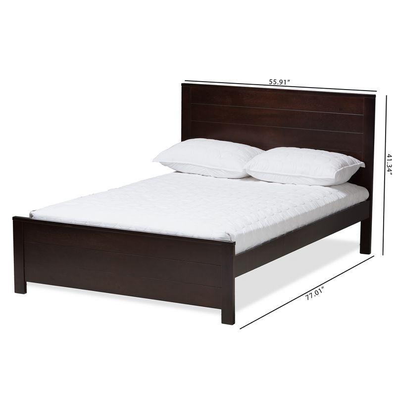 Catalina Dark Brown Wood Full Platform Bed with Headboard