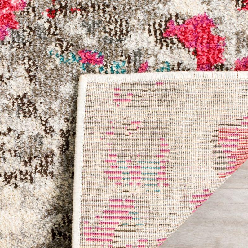 Monaco MNC225 Power Loomed Indoor Area Rug - Grey/Fuchsia - 5'1"x7'7" - Safavieh