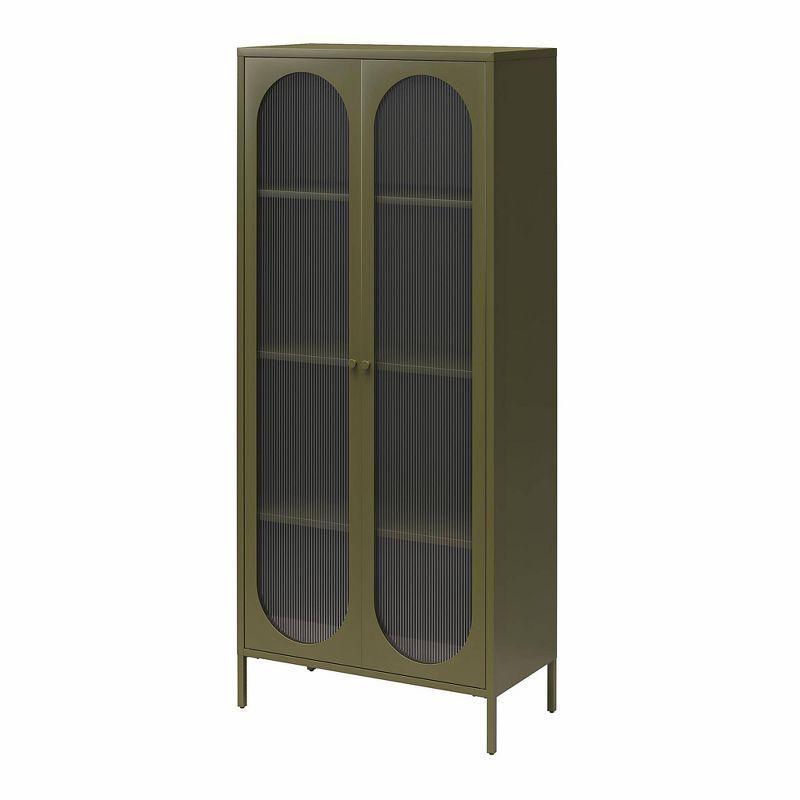 Luna 72.88'' Tall Accent Cabinet with Fluted Glass