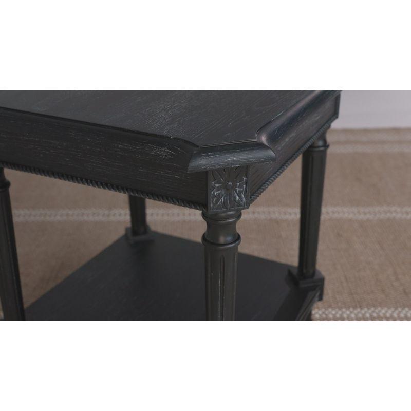 Maven Lane Pullman Traditional Square Wooden Side Table , Antiqued Brown