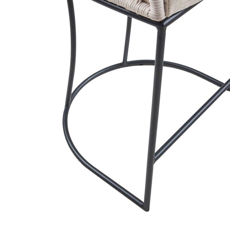 25" Rosita Woven Counter Height Barstool Natural - Madison Park: Chic Coastal, Metal Base