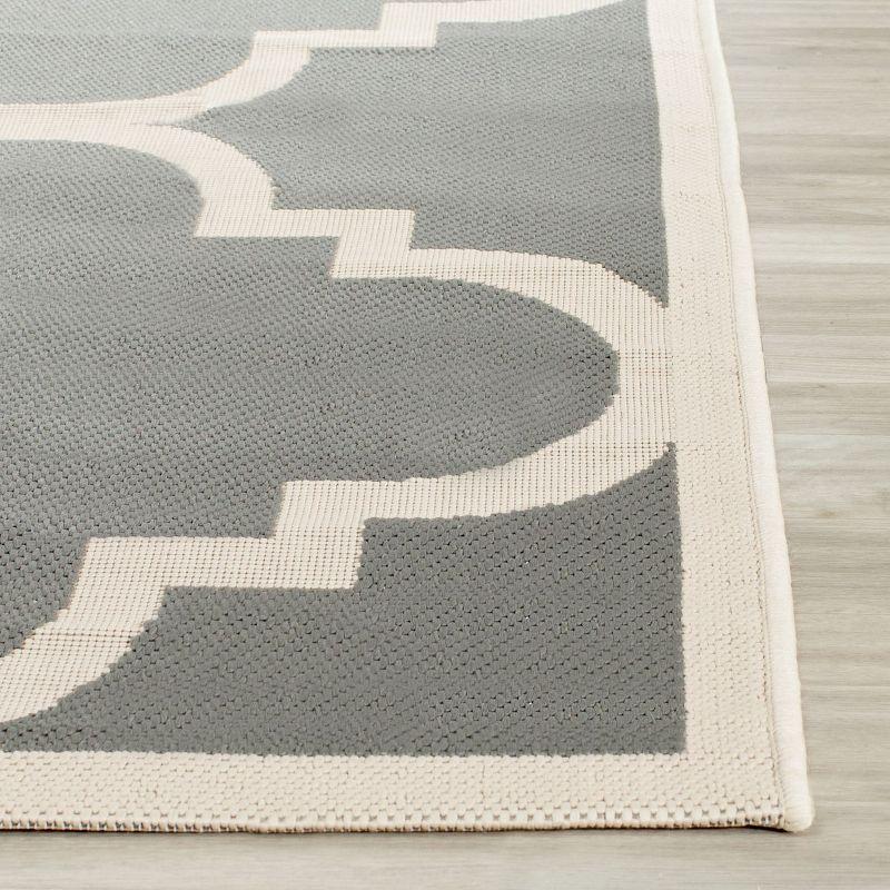 Courtyard CY6243 Power Loomed Indoor and Outdoor Area Rug - Grey/Beige - 4'x4' - Safavieh