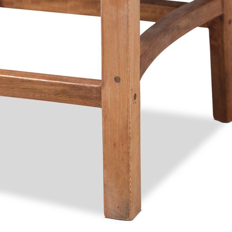 Arthur Wood and Rattan Counter Height Barstool Natural/Walnut - bali & pari: Bohemian Style, No Assembly Required