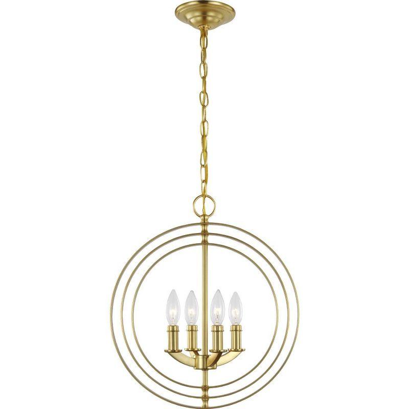 Progress Lighting Equinox 4-Light Foyer Pendant, Steel, Burnished Silver, No Shade