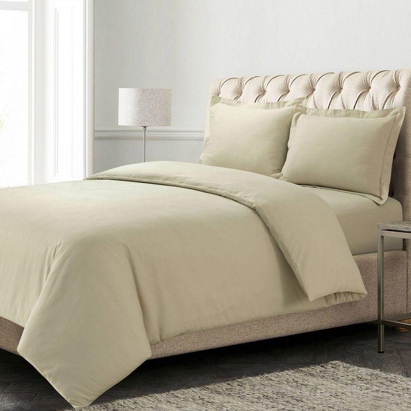 Solid Cotton Flannel Oversized Duvet Cover Set - Azores Home