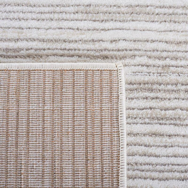 Ivory Synthetics Round Hand-Knotted Accent Rug