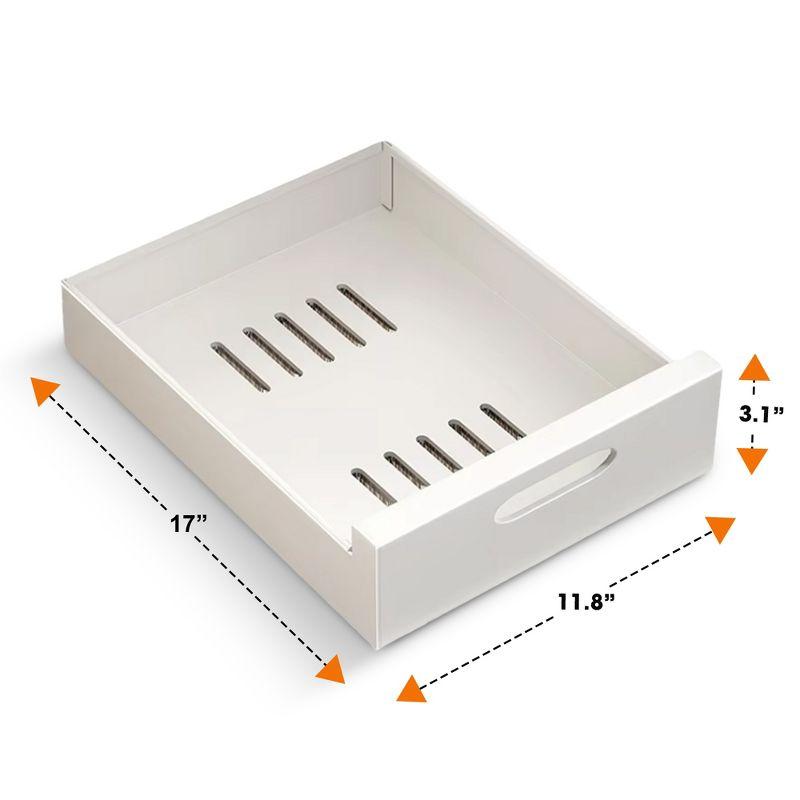 Cheer Collection Carbon Steel Pull Out Organizer Drawers with Adhesive Slide-Out Shelves