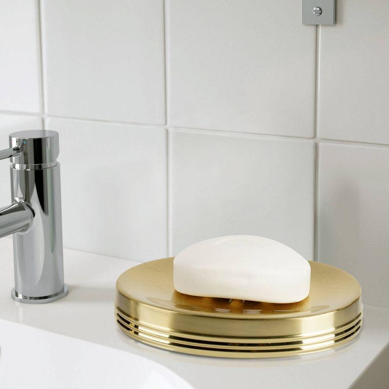 Nu Steel Jewel Decorative Stainless Steel Bar Soap Dish Holder : Microfiber, Machine Washable, Non-Slip Backing