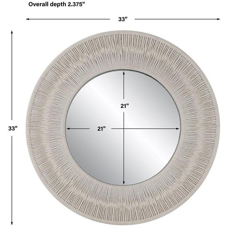 Uttermost Sailor's Knot White Small Round Mirror