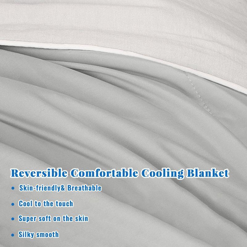 Catalonia Reversible Cooling Blanket, Lightweight Summer Comforter for Hot Sleepers, Silky Soft Summer Duvet Throw Size, 50 x 60 inches, Soft Breathable