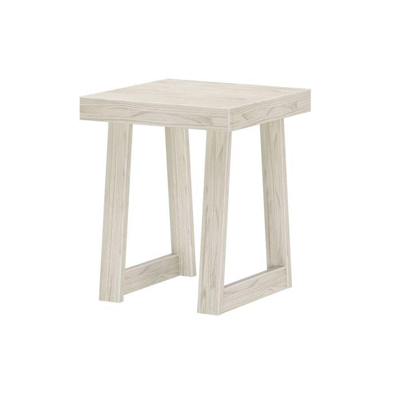 Plank+Beam Classic Square Side Table, Slim Side Table for Living Room, Nightstand for Small Spaces, Wood End Table for Bedroom, White Sand Wirebrush