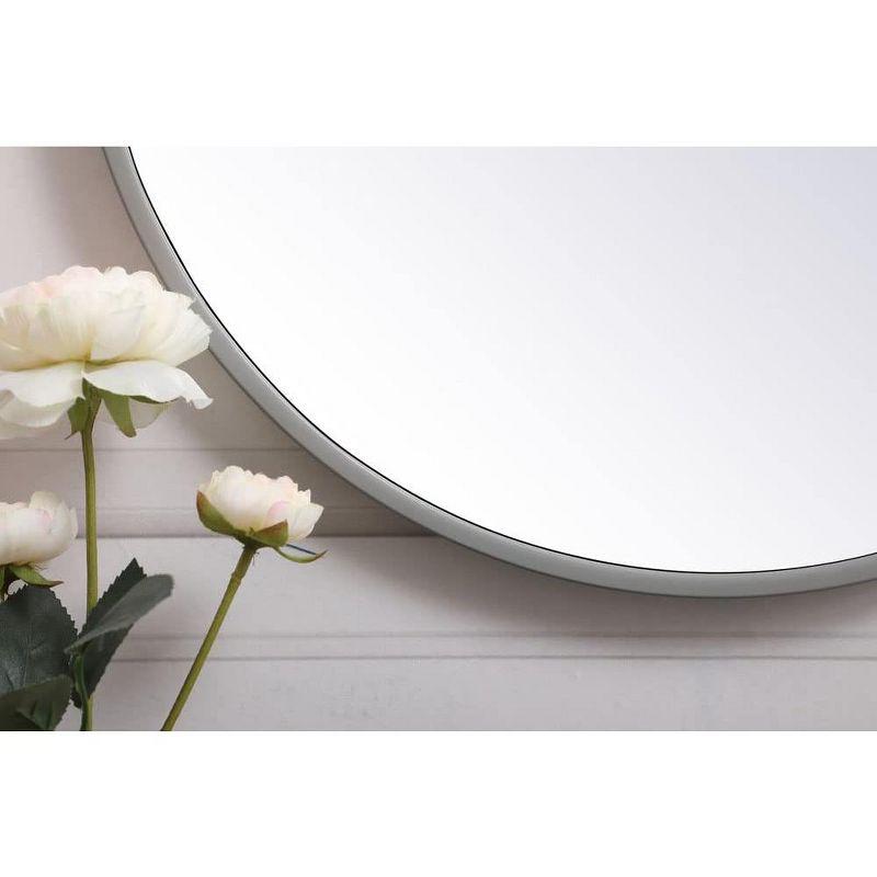 Elegant Lighting Metal frame round mirror 18 inch in Silver