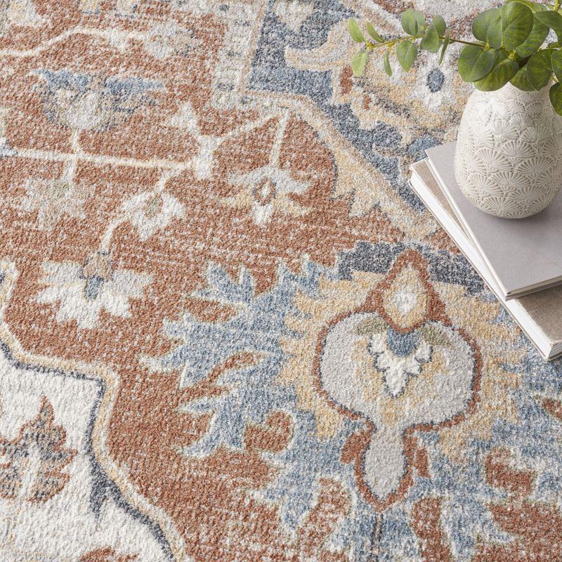 Nourison Astra Machine Washable Vintage Medallion Indoor Rug Gold/Multicolor 9' x 12'