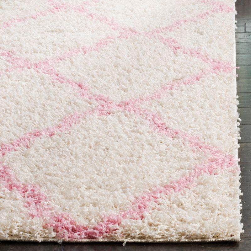 Dallas Shag SGD257 Power Loomed Area Rug - Ivory/Light Pink - 8'6"x12' - Safavieh.