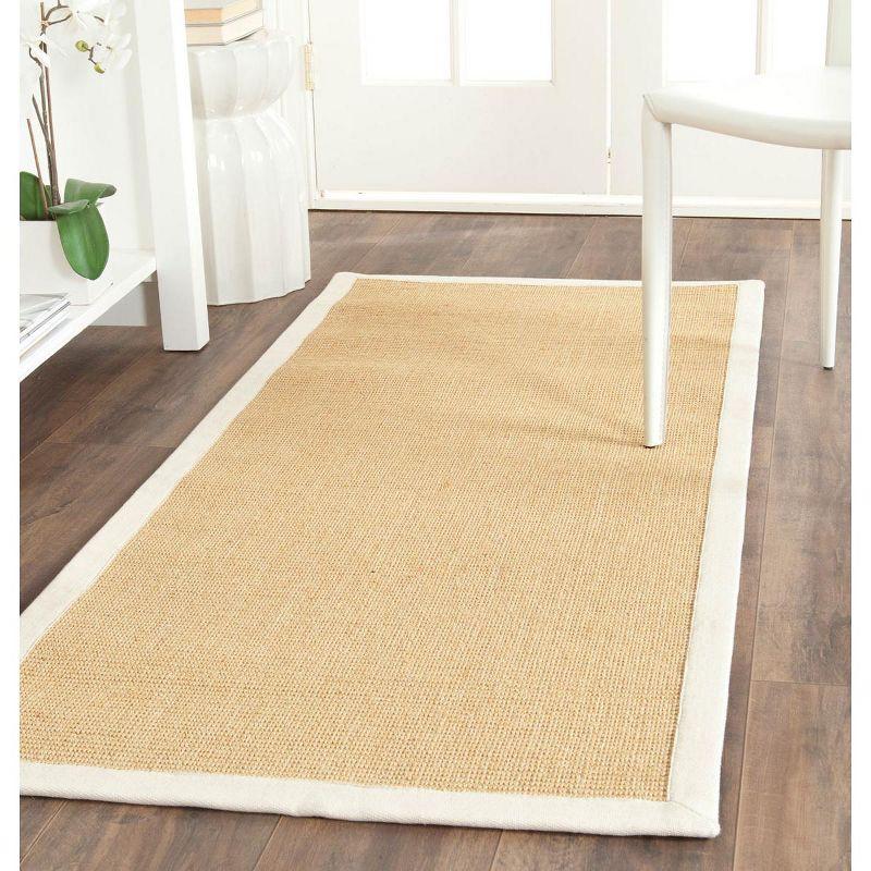 Natural Sisal Maize Wheat Runner Rug with Cotton Border