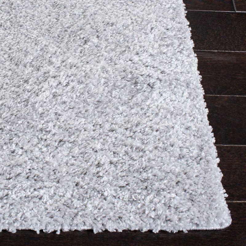 August Light Gray Hand-Knotted Shag Area Rug