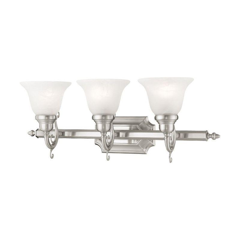 Livex Lighting French Regency 3 - Light Vanity in  Brushed Nickel