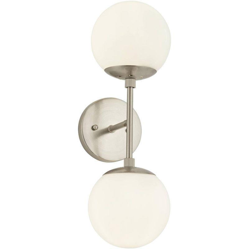 Sputnik-Inspired Brushed Nickel & Opal Glass Dual Orb Wall Sconce