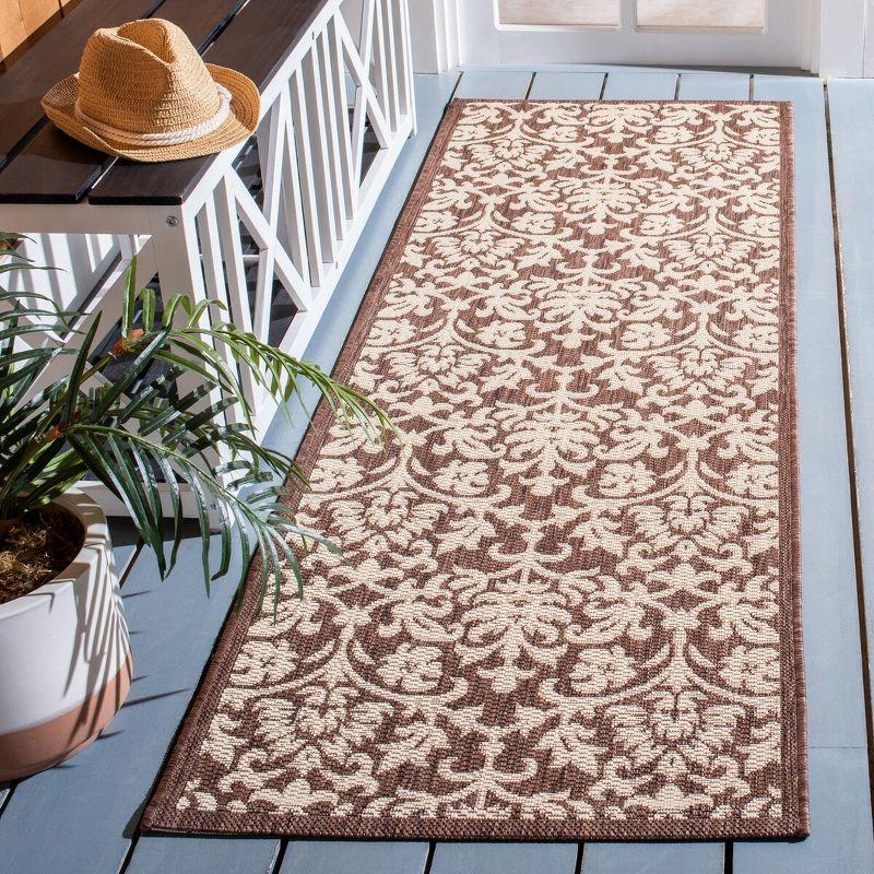 Courtyard CY3416 Power Loomed Indoor and Outdoor Runner Rug - Chocolate/Natural - 2'3"x6'7" - Safavieh