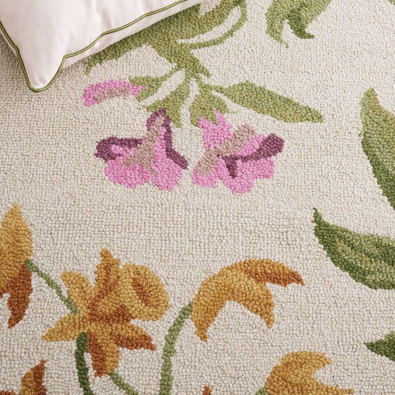 Blossom BLM788 Hand Hooked Indoor Area Rug - Ivory/Multi - 5'x8' - Safavieh