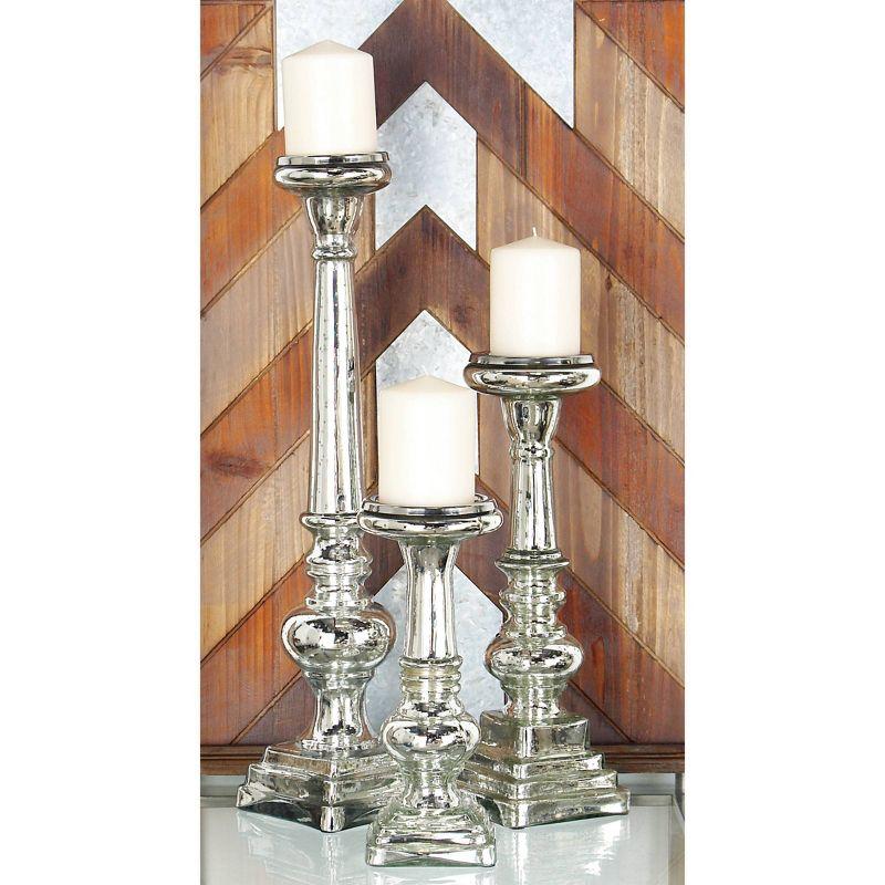 Set of 3 Traditional Glass Candle Holders - Olivia & May