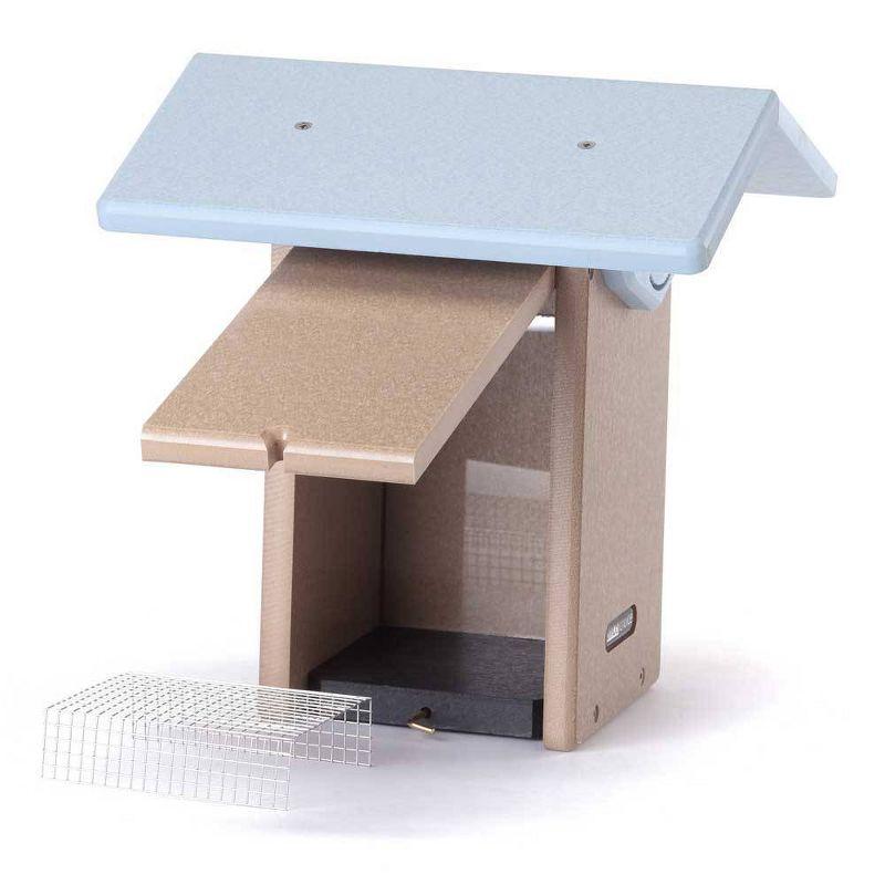 Birds Choice 11" Silver Toupe & Blue Ultimate Bluebird House Recycled Plastic Bird House: Weather-Resistant, No Assembly Required