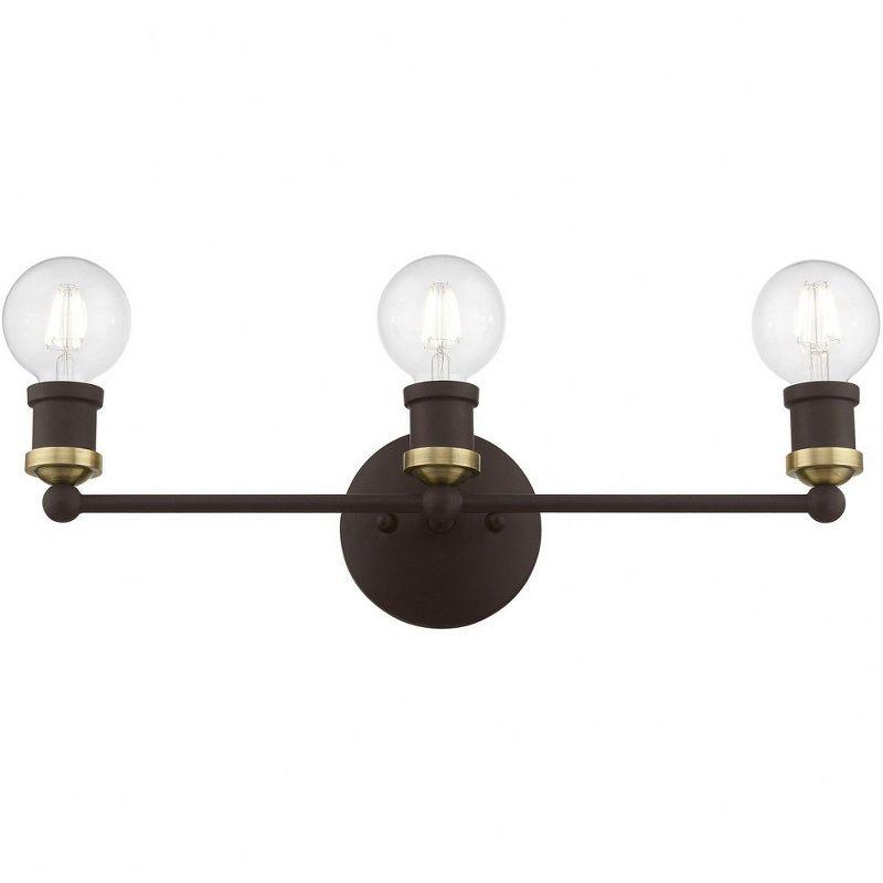 Livex Lighting Lansdale 3 - Light Vanity in  Bronze/Antique Brass