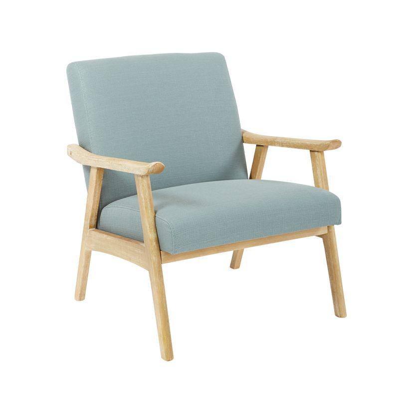Weldon Chair Sea - OSP Home Furnishings: Mid-Century Modern Polyester Upholstered, Wood Frame