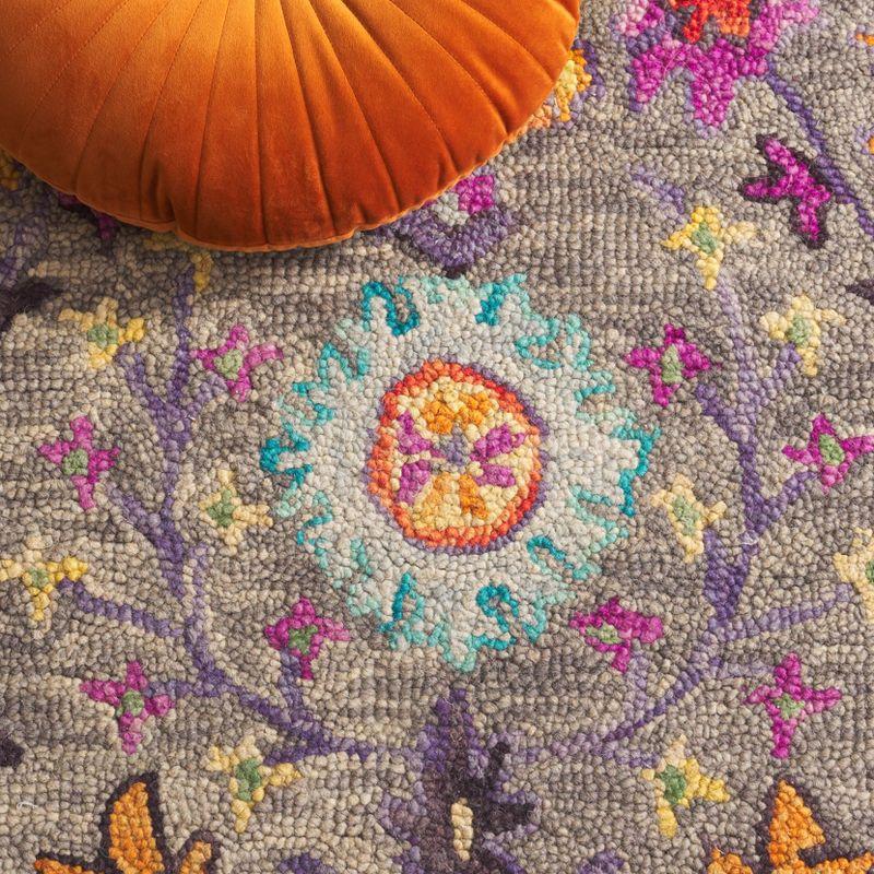 Blossom BLM453 Hand Tufted Indoor Accent Rug - Grey/Multi - 3'x5' - Safavieh