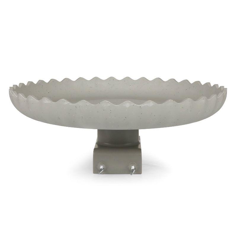 Farm Innovators 120W Outdoor Stone Scalloped Heated Birdbath w/ Deck Mount