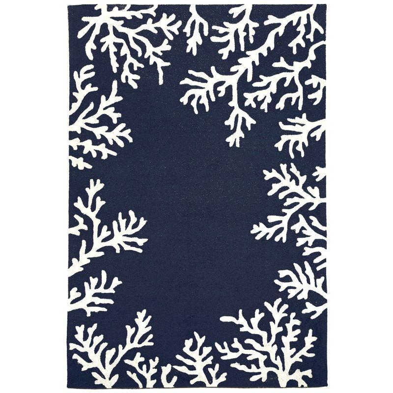 Liora Manne Capri Coral Border Indoor/Outdoor Rug Navy 8'3" x 11'6"