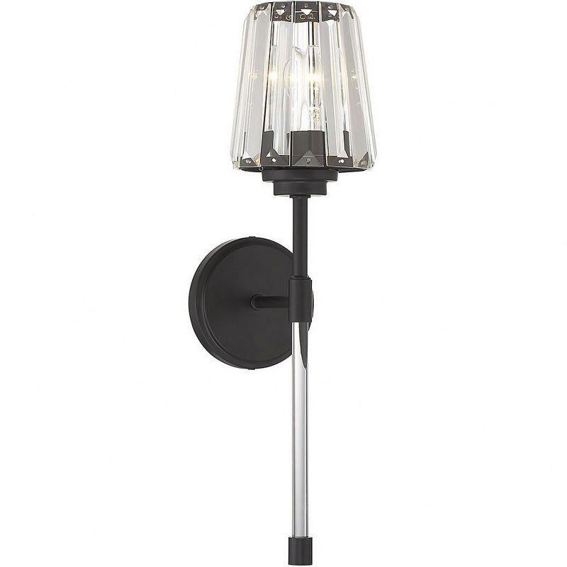 Matte Black Crystal Shade Dimmable Wall Sconce