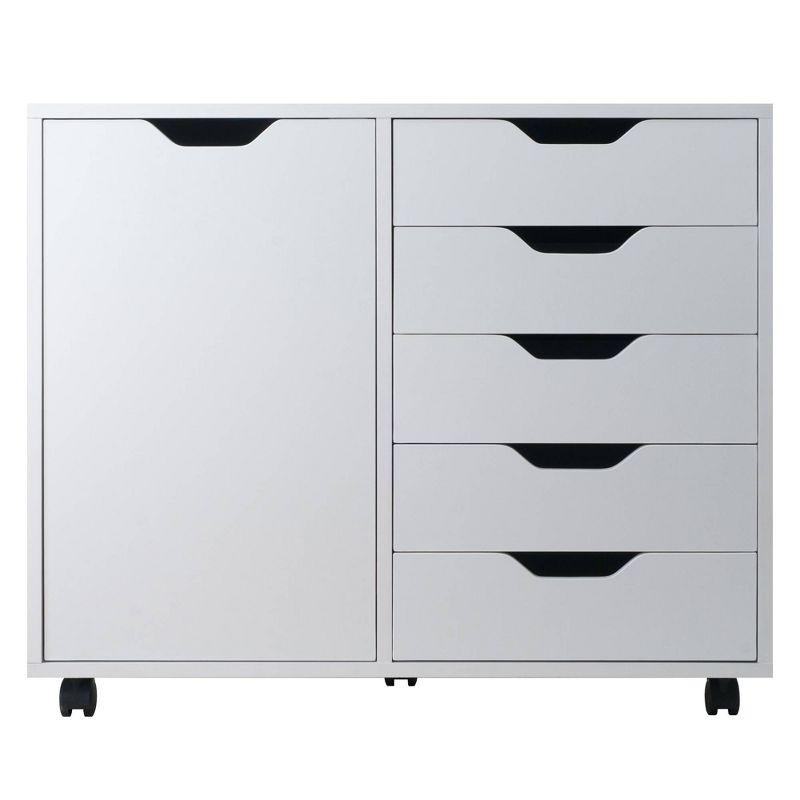 Winsome White 5-Drawer Office Cabinet with Adjustable Side Shelf