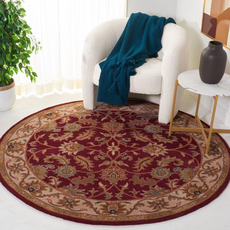 Heritage HG628 Hand Tufted Area Rug - Red/Ivory - 6' Round - Safavieh.
