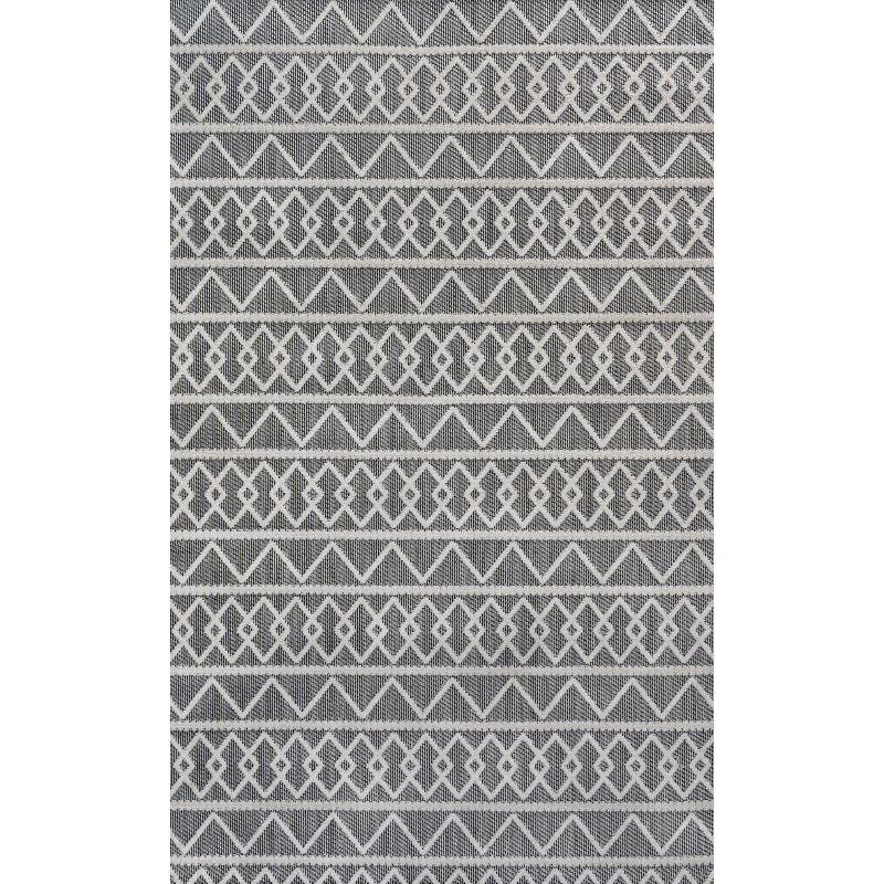 Aylan High-Low Pile Knotted Trellis Geometric Indoor/Outdoor Area Rug  - JONATHAN Y