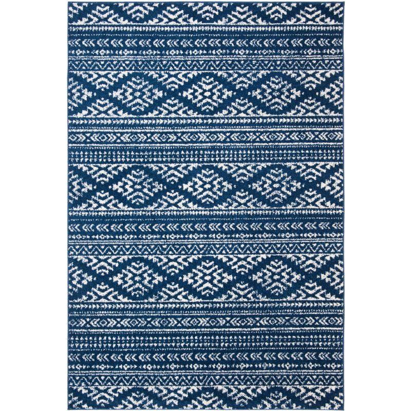 Tulum TUL272 Power Loomed Indoor Area Rug - Navy/Ivory - 5'3"x7'6" - Safavieh