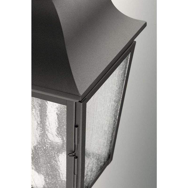 Progress Lighting Kiawah 3-Light Outdoor Post Lantern in Black with Seeded Glass Panels