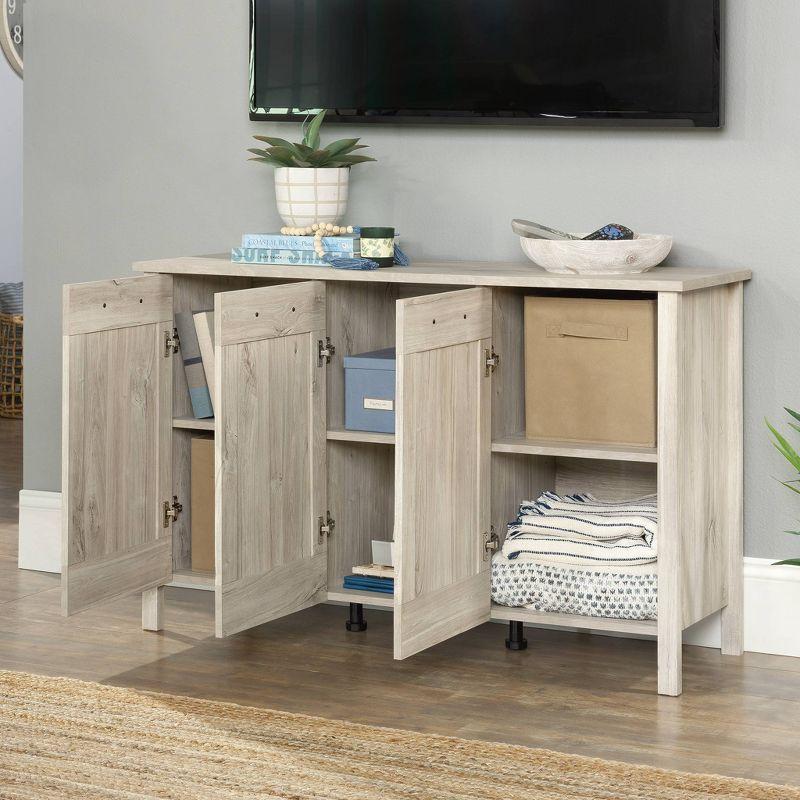 Sauder Horizontal Storage Cabinet with 3 Adjustable drawers Chalk Oak