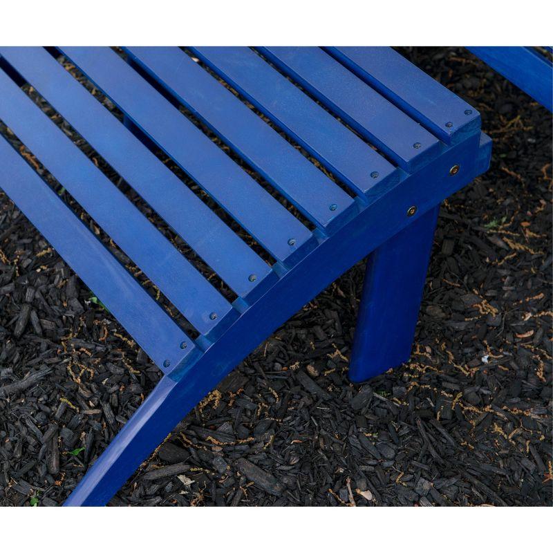 Classic Blue Acacia Wood Adirondack Ottoman