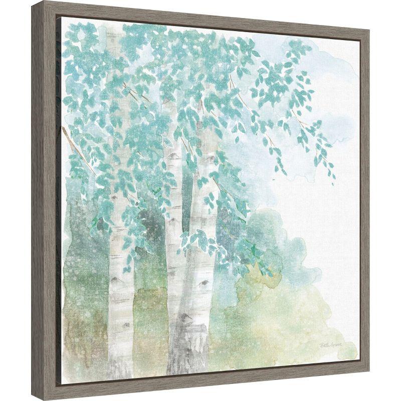 Amanti Art Natures Leaves II (Blue) by Beth Grove Canvas Wall Art Print Framed 16 x 16-in.