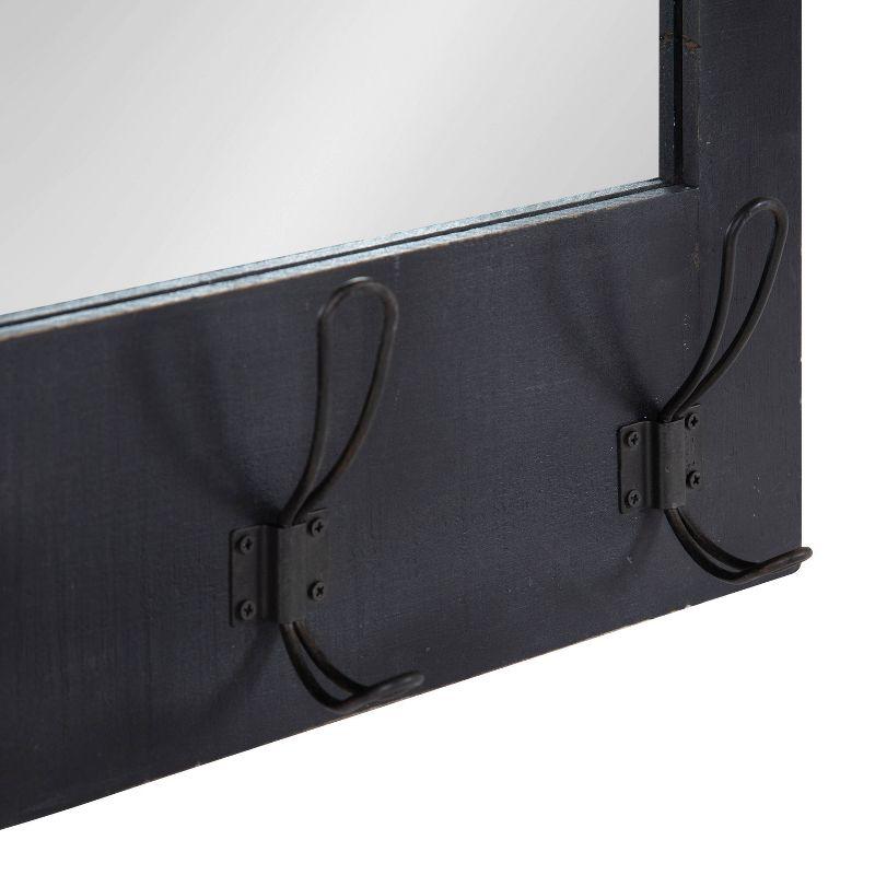 18" x 28" Cates Functional Wall Mirror Black - Kate & Laurel All Things Decor: Rustic Farmhouse, Wooden Frame, No Assembly Required